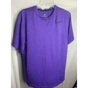 Nike Shirt Mens Large Purple‎ Dri Fit Short Sleeve Active Swoosh Active